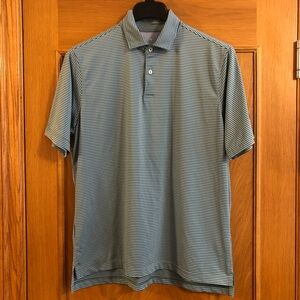 Fairway & Greene Owens Stripe Tech Short Sleeve Golf Polo Shirt Size M